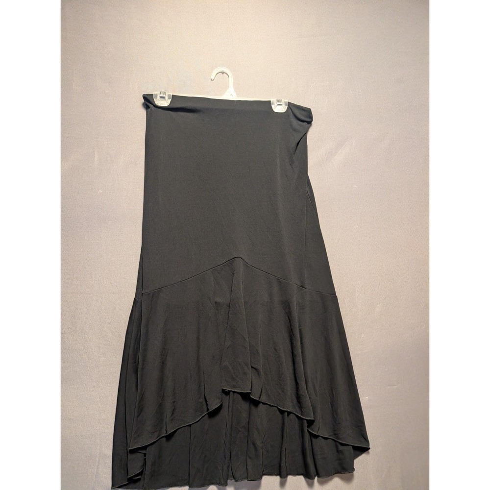 Banana Republic Maxi Skirt Womens Small Black Trendy Party Ruffle High Low Hem